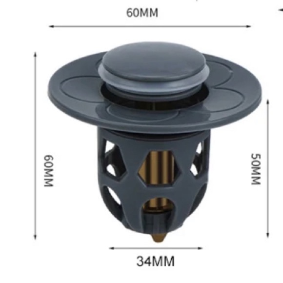 NEW Grey Drain Stopper Hair catcher - Picture 1 of 3